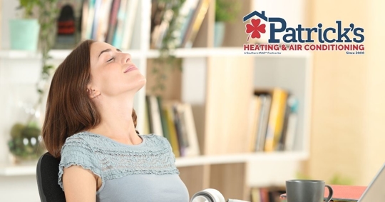 Person breathing air in an office